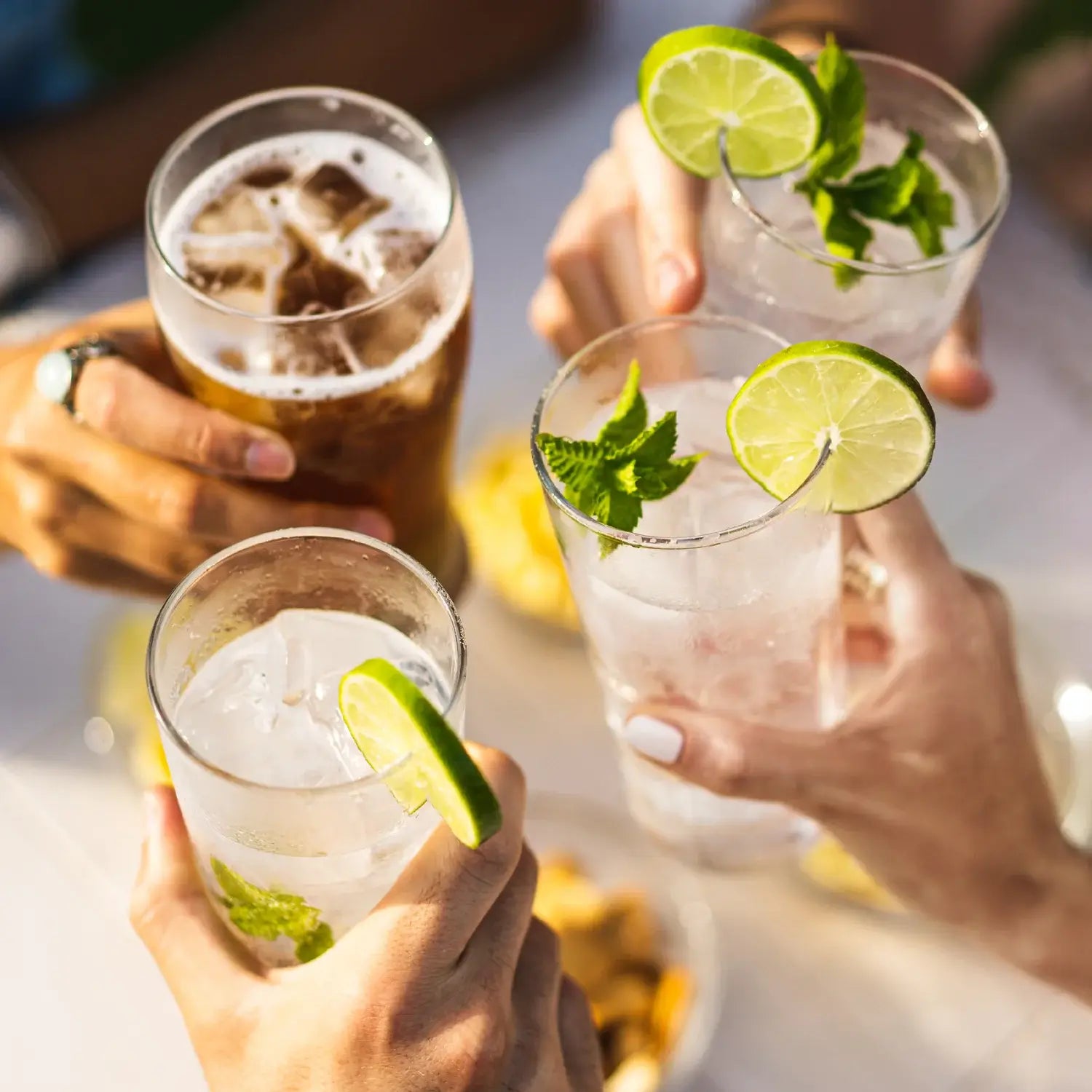 Iced cocktails cheersing