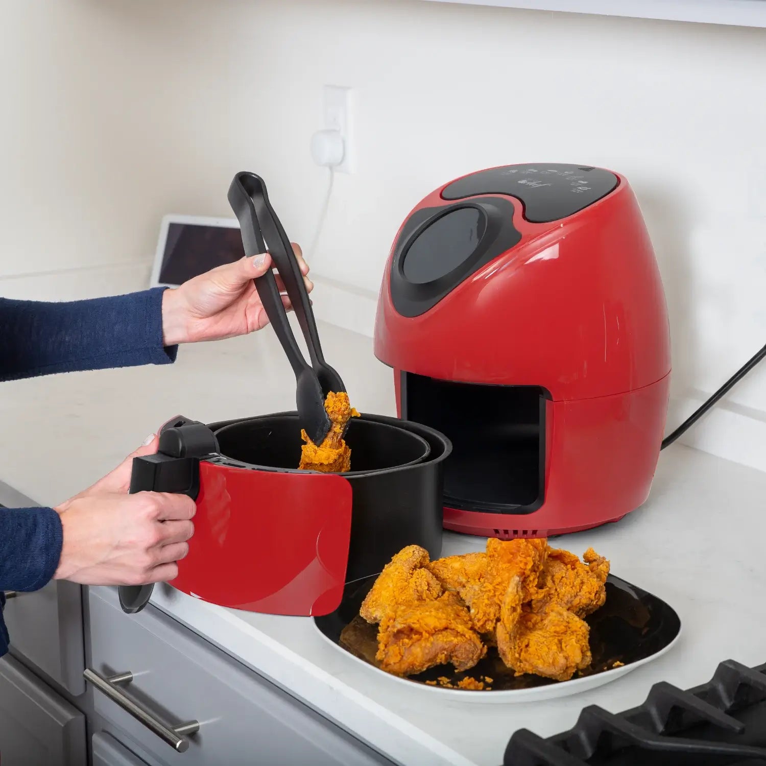 Taking chicken out of air fryer