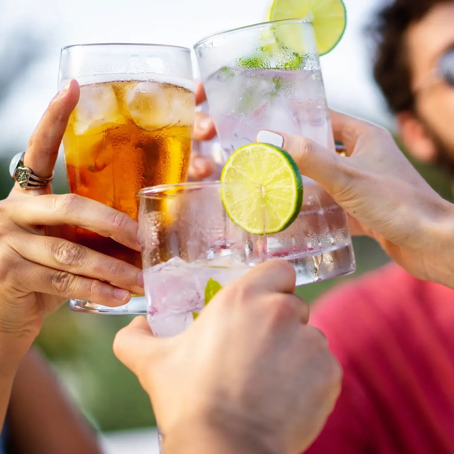 Iced drinks cheersing